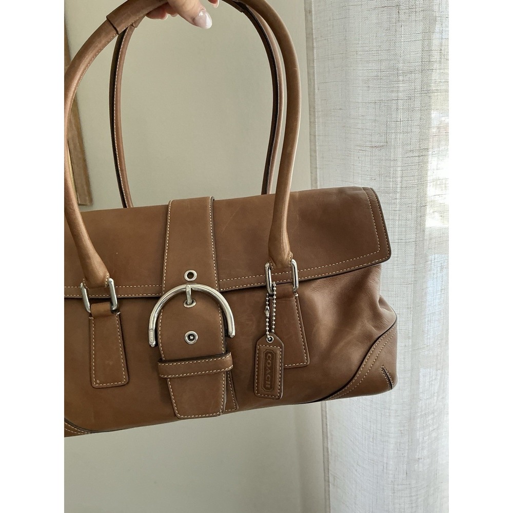 Y2K‎ vintage Hampton soho flap leather satchel shoulder bag - Picture 4 of 11